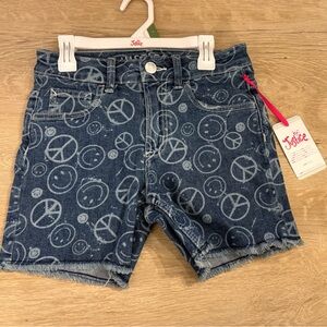 Justice Kids' Blue Patterned Denim Shorts